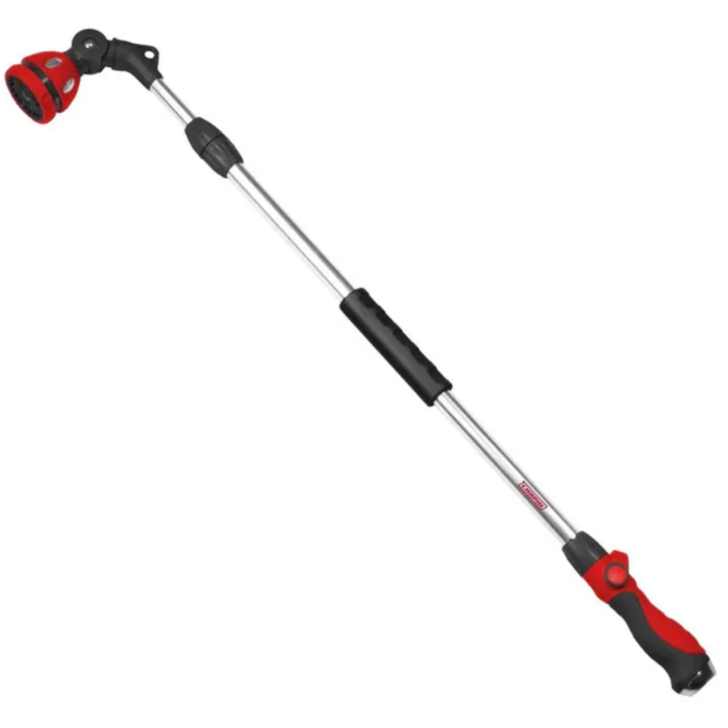Garden water sprayer with extendable handle on a white background