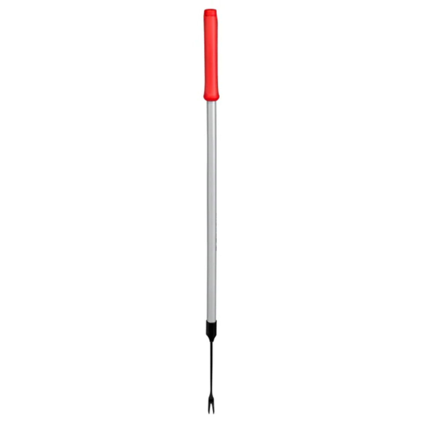 Fork with a red handle on a white background