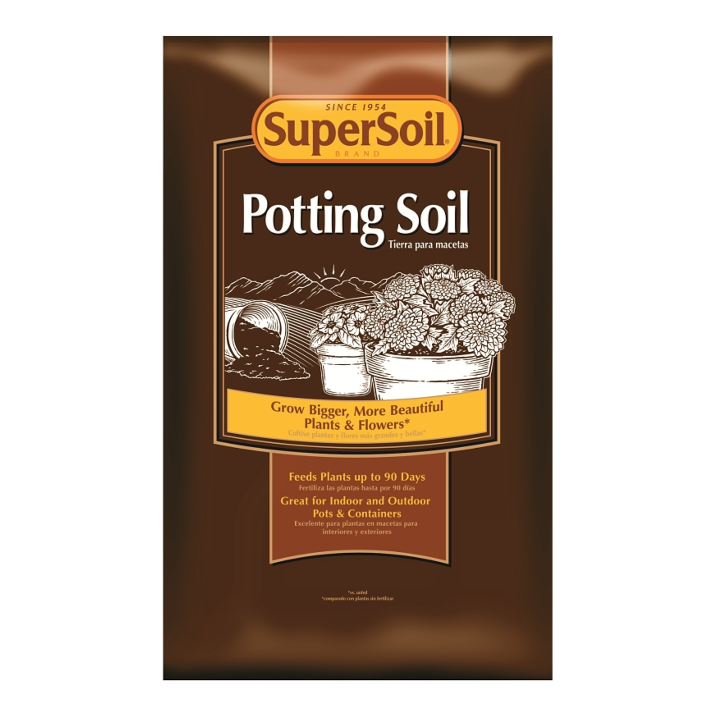 SuperSoil potting soil package on a white background