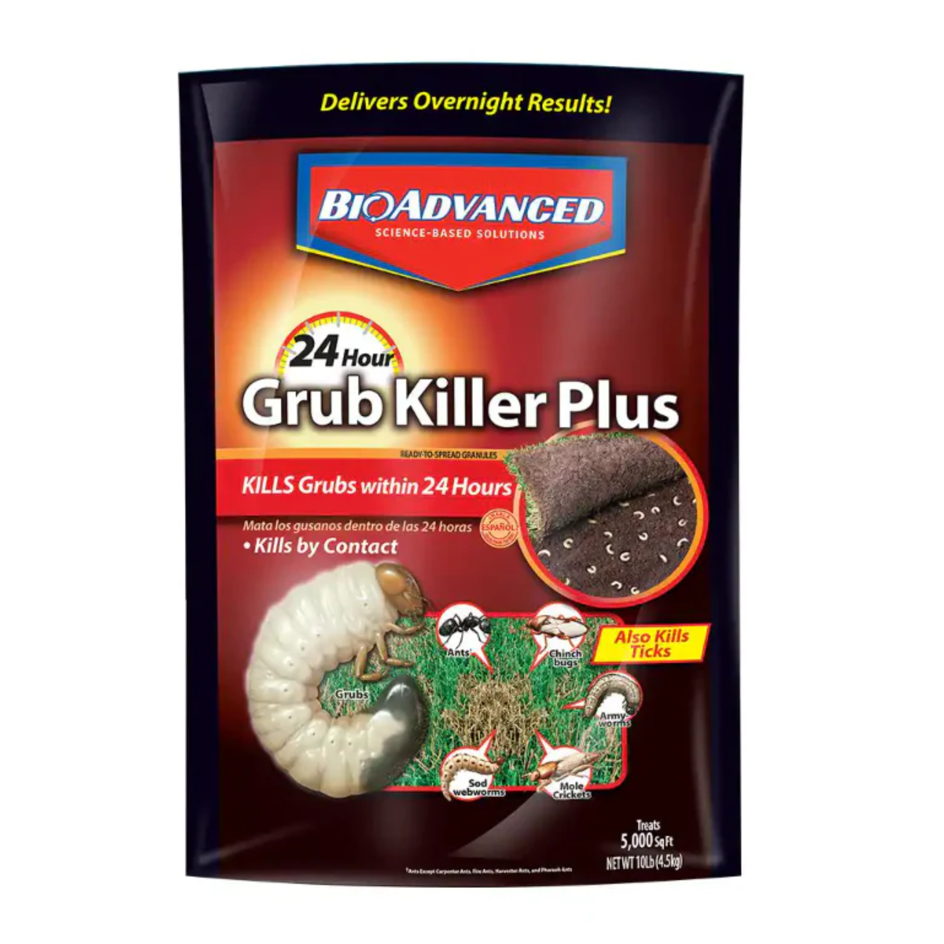 BioAdvanced Grub Killer Plus packaging on a white background
