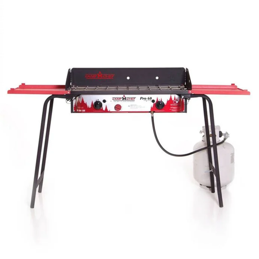 Black and red grill on a white background
