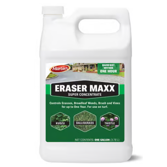 Gallon container of Martin's Eraser Maxx Super Concentrate on a white background