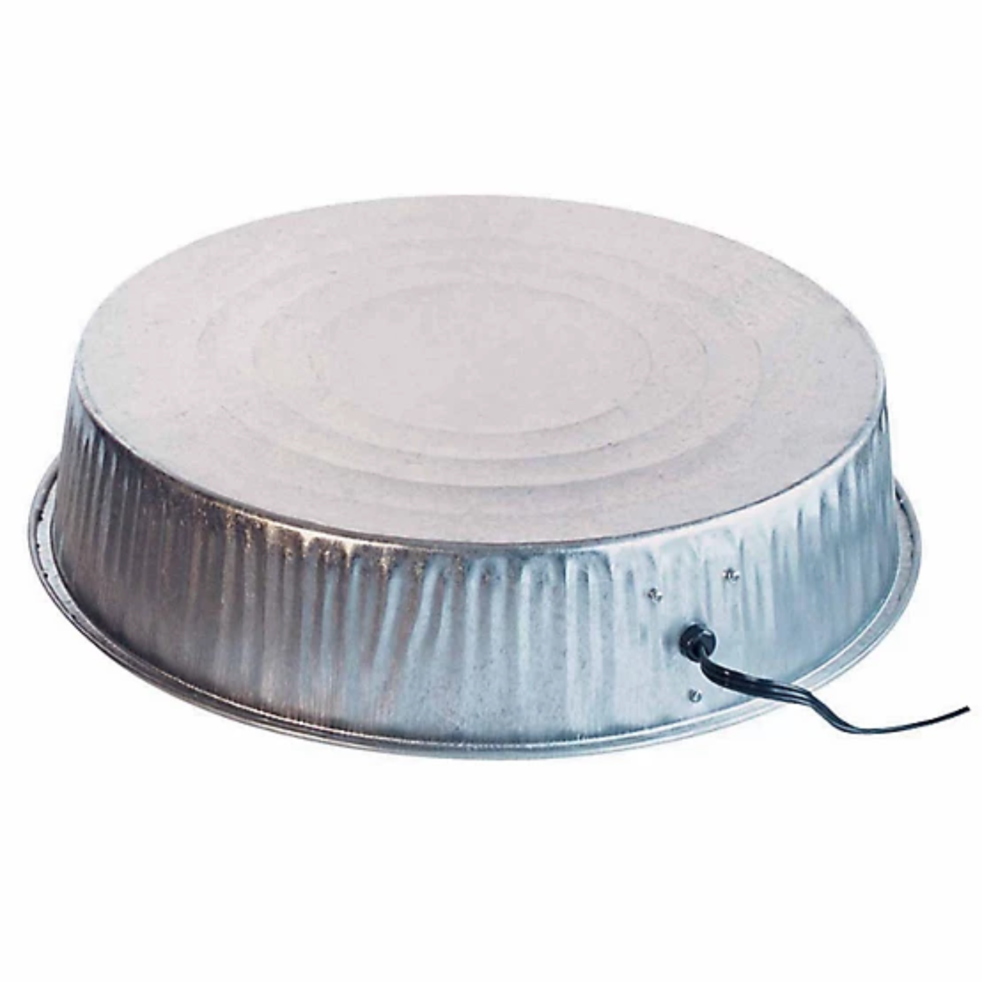 Metal heating element with a power cord on a white background