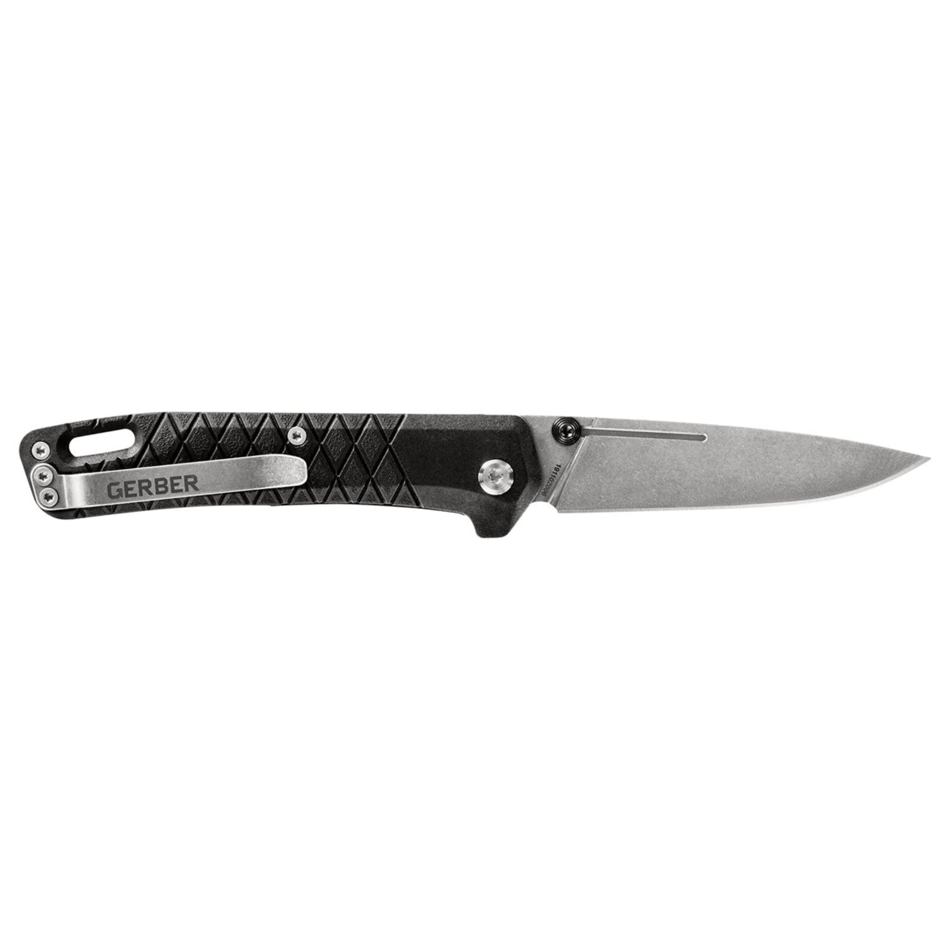 Folding knife with Gerber branding on a white background