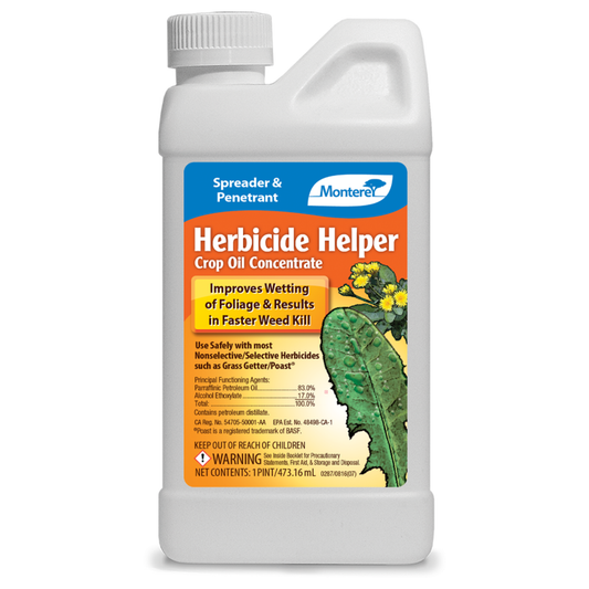 A pint of Herbicide Helper on a white background.