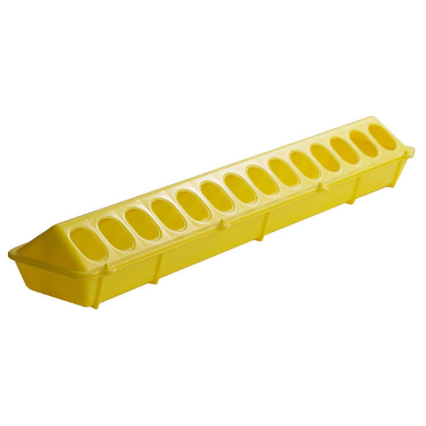 Yellow plastic trough on a white background