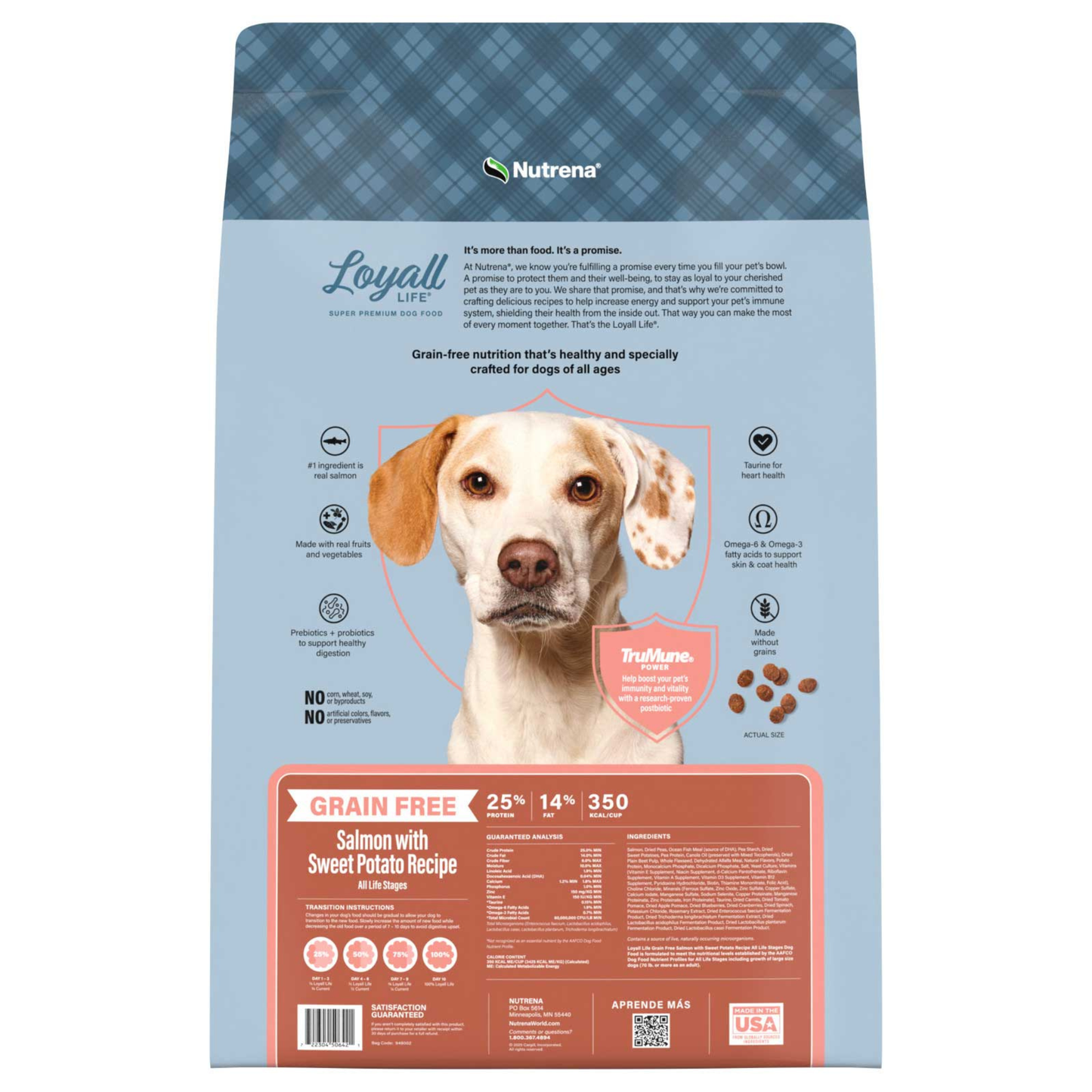 Dog food package with Nutrena branding and a dog on the label