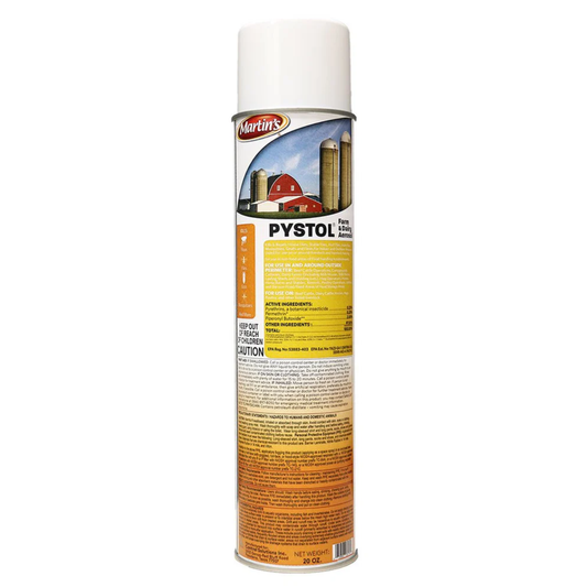 Pystol spray can with a white background