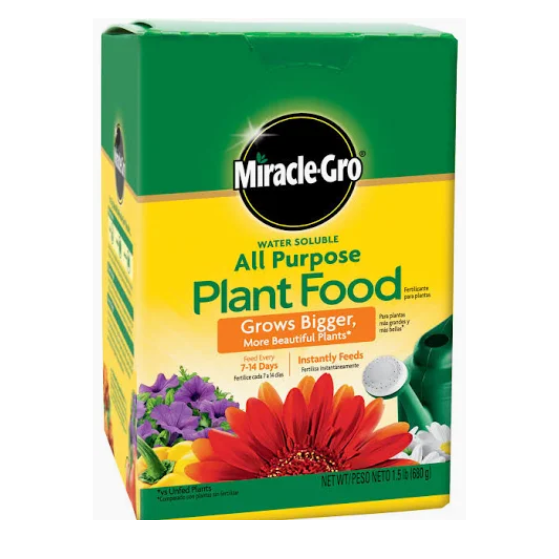 Box of Miracle-Gro all-purpose plant food on a white background