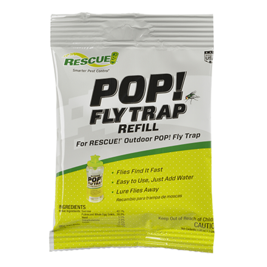 Rescue Pop! Fly Trap Refill packaging on a white background