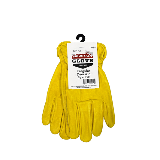 Yellow gloves with a tag on a white background