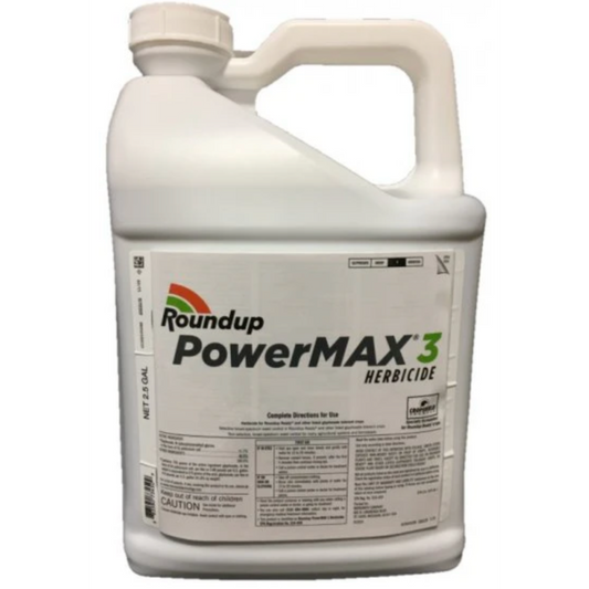 Roundup PowerMAX 3 herbicide container on a white background
