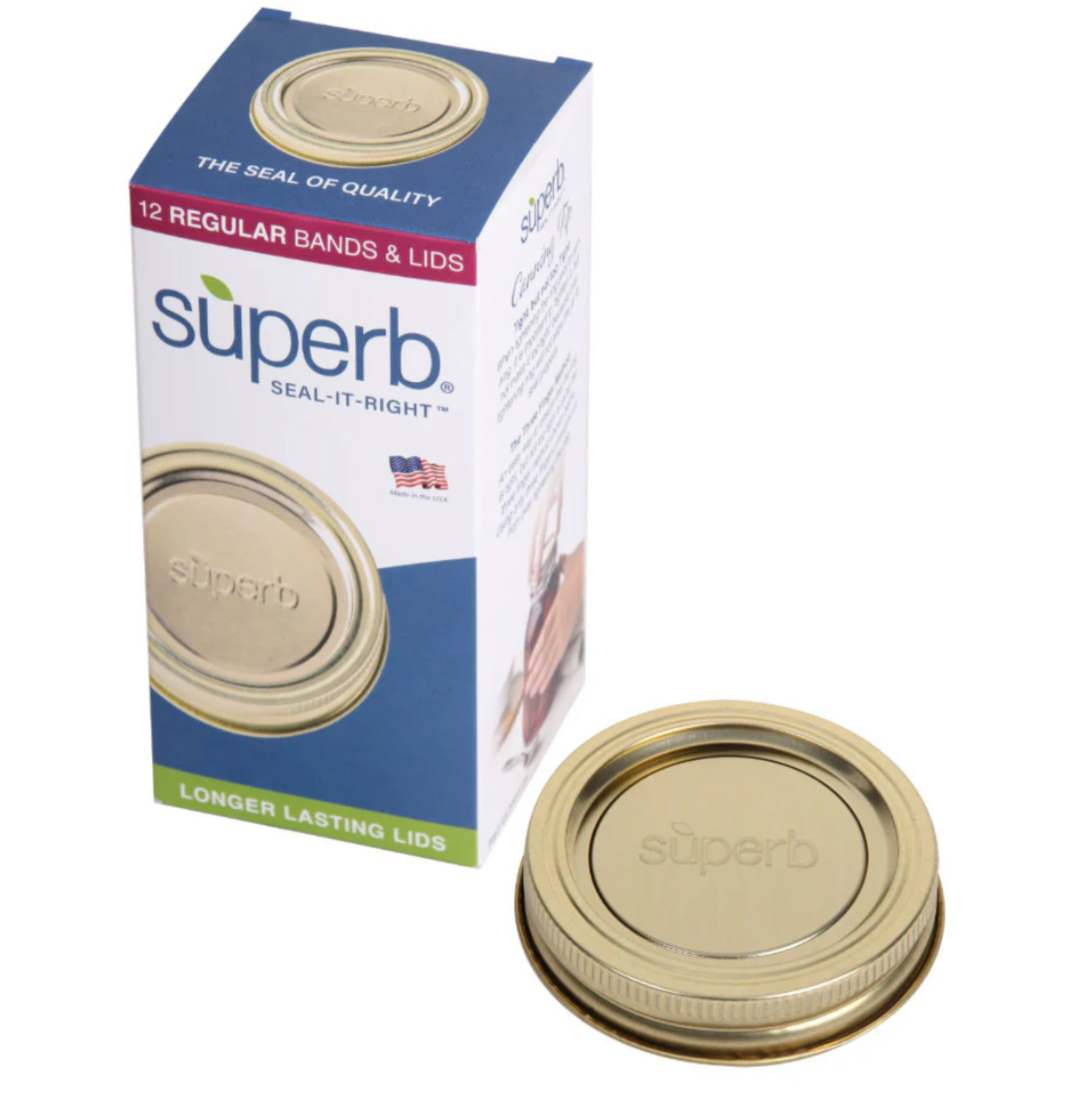 Superb jar lid packaging with a gold lid on a white background