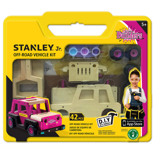 Stanley Jr off road vehicle diy kit packaged on a white background