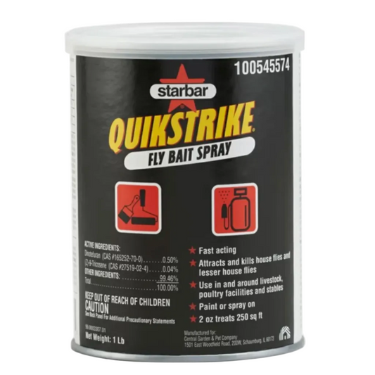 Starbar QuikStrike fly bait spray can on a white background
