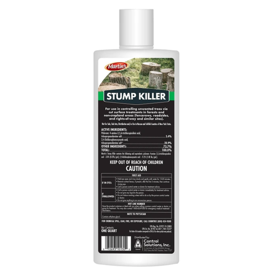 Martyr Stump Killer bottle with label on a white background