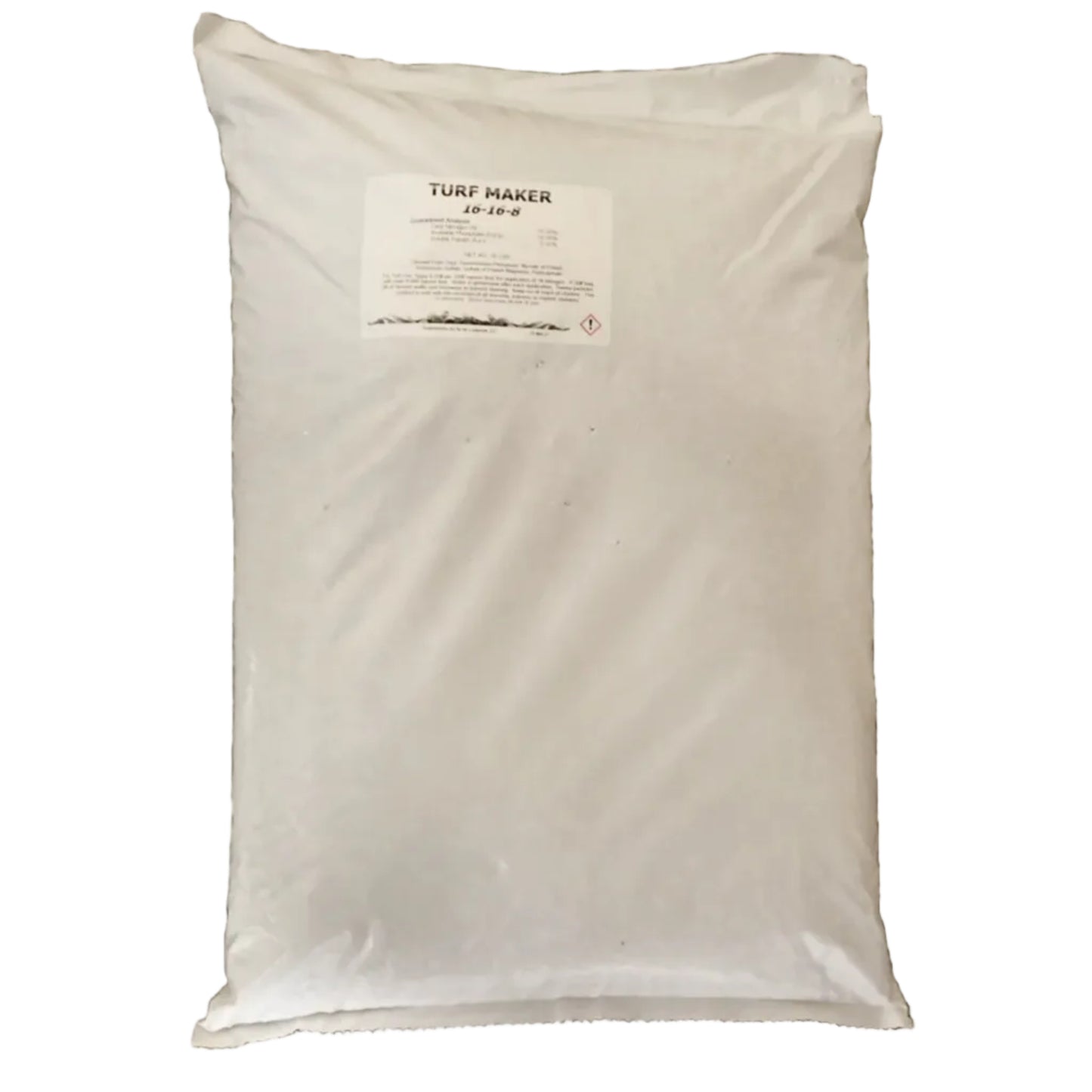 A bag with a Turf Maker Label on a white background