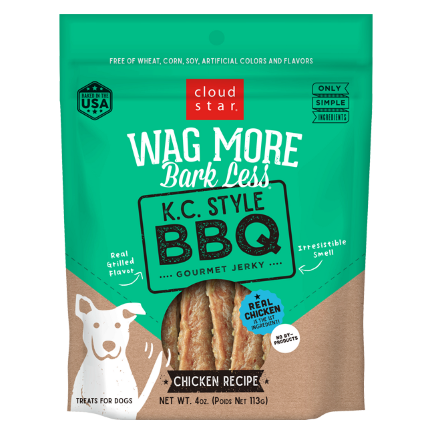 A bag of Cloud Star Wag More Bark Less K.C.